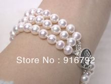 free P&P >>>>> Genuine White 7-8MM Akoya Cultured Pearl Bracelet 7.5" 2024 - buy cheap