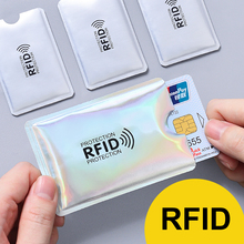 Multicolor Laser Anti Rfid Wallet Blocking Reader Lock Bank Card Holder ID Bank Card Case Men Protection Metal Credit Aluminium 2024 - buy cheap