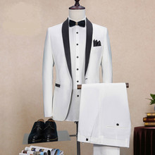 White Black Collar Wedding Men Suits Custom Made Latest Slim Fit Men Suit Ternos Masculino Mens Suits 2pcs(Jacket+Pant) 2024 - buy cheap