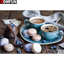 HOMFUN-cuadro de "Café y galletas" con diamantes de imitación, bordado, punto de cruz, decoración para el hogar sin terminar, A13327 2024 - compra barato