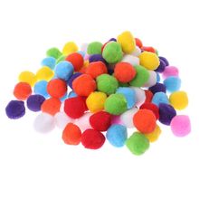 100 piezas suave redondo mullido artesanía pompones Bola de colores mezclados pompones 40mm manualidades DIY Dec17 2024 - compra barato