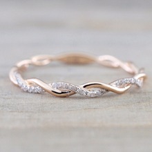 1PC Size 6-10 Women's Ring Rose Gold Twist Rings Bridal Ring For Women Girls Gift Party Wedding 2024 - buy cheap