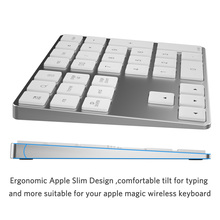 Teclado numérico bluetooth, mini teclado com 34 teclas, liga de alumínio para ios e android, em88 2024 - compre barato
