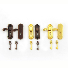 1/12 Dollhouse Miniature Accessories Mini Metal Door Lock with Key Simulation Model Toys for Doll House Decoration 2024 - buy cheap