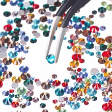 Mix tamanho SS6-SS20 colorido prego strass para unhas arte decorações diy plana volta cristal brilhante 3d strass gem 2024 - compre barato