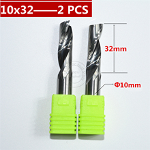 10mm*32mm-2Pcs,CNC insert router bit,solid carbide Aluminum composite milling cutter,1 flute alucobond cutting knife 2024 - buy cheap