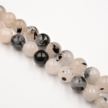 4-12mm Natural Smooth Black Hair Quartz Stone Beads Wholesale Loose Beads for Jewelry Making Accessories  DIY Free Shipping 2024 - buy cheap