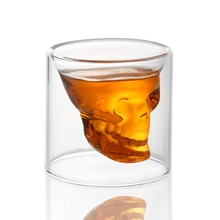 Новый креативный 75 мл дизайн черепа кристально прозрачная стеклянная чашка для водки виски выстрел бар домашняя Питьевая Посуда 2024 - купить недорого