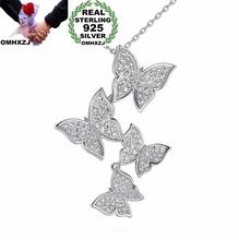 Ожерелье OMHXZJ из стерлингового серебра 925 пробы с бабочкой AAA цирконием для женщин и девушек, свадебный подарок, оптовая продажа, NA108 2024 - купить недорого