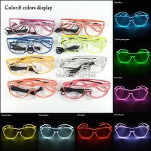 100pcs EL Wire Flashing Sunglasses with transparent lens with Steady on Driver Wholesale LED neon rope tube for Party Supplies 2024 - buy cheap