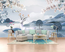 beibehang Customized eco-classic classic fashion stereo papel de parede wallpaper Nordic marble elk TV sofa bedroom background 2024 - buy cheap