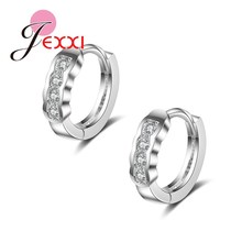 Crystal Stud Earrings For Women Wedding Bridal Jewlery Accessories Hot Sale Silver Smal Pendiente Brincos Wholesale 2024 - buy cheap