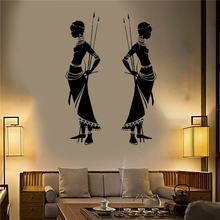 Tribal African Woman Wall Sticker Vinyl Art Removable Poster Mural Beuaty Ancient tribe Living Room Decoration Decals LX117 2024 - buy cheap