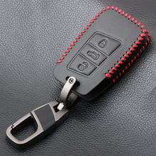 Remote 3 Buttons Genuine Leather Car Key Fob Bag Cover Case For Volkswagen VW Magotan Passat B8 TIGUAN MK2 For SKODA Superb A7 2024 - buy cheap