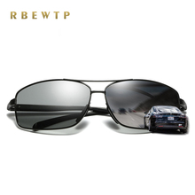 RBEWTP-gafas de sol polarizadas cromadas para hombre, montura de aluminio y magnesio, lente superior cuadrada, visión nocturna para conducir 2024 - compra barato