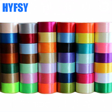 Hyfsy fita de cetim 10012 lisa colorida 50mm de largura (25 jardas/bolsa) faça você mesmo, embrulho para presente, laço artesanal, chapéu de poliéster 5cm 2024 - compre barato