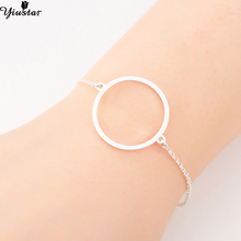 Yiustar-pulsera redonda de acero inoxidable para chicas, brazalete ajustable para chicas, regalos para dama de honor 2024 - compra barato