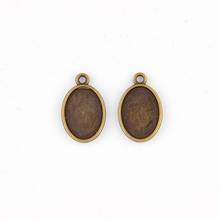 Fit 13x18mm Oval  Antique Bronze Pendants Setting Cabochon Cameo Base Tray Bezel Blank DIY Jewelry  Findings 2024 - buy cheap