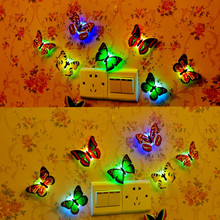 1 pcs Criativo Borboleta Colorida LED Night Light Bonito Home Decorativos de Parede Do Quarto Luzes Da Noite Party & Decoração Do Feriado 2024 - compre barato