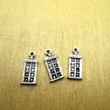 25pcs-- 18*8MM  mini  Telephone Booth  one side Pendant Jewelry Findings DIY necklace/ bracelets  charms antique silver tone 2024 - buy cheap