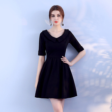 Real Shot Black Thin Elastic Fiber Short Sweetheart Young Girl Cocktail Elegant Party  Formal Hostess Dress 9069 2024 - buy cheap