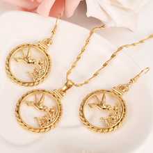 gold bird tree Necklace Chain earrings Pendant Fashion New Choker Jewelry sets For Women Teens Girl Charms Jewelry dropship gift 2024 - buy cheap