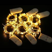 Led String Lights Fairy Micro Lights 2M 20 LEDs CR2032 Battery Powered Silver Wire Waterproof Lights For Home Holiday Decoration 2024 - buy cheap