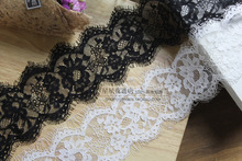 6 M/ Lot  Exquisite Jacquard  Eyelash Lace Trim Lace Fabric White Black 8CM Handmade DIY Dress Clothing  Accessories 2024 - buy cheap