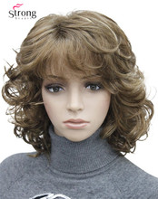 StrongBeauty Short Tousled Curls Brown,Auburn,Blonde Full Synthetic Wigs COLOUR CHOICES 2024 - buy cheap