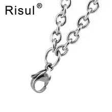 Risul-collar colgante de acero inoxidable para hombres y mujeres, cadena de abalorios flotante con cierre de 2/4/6mm, 10 Uds. 2024 - compra barato