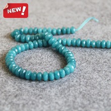 (Min Order1) 6*8mm New Faceted Light Blue Chalcedony Beads Round Shape DIY Beads Stone 15inch Jewelry Making Design Wholesale 2024 - buy cheap