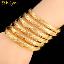 Ethlyn 6Piece/Lot Mauritius Light Weight  Wedding Party Gold Color Openable African Women Jewelry Luxury Bangles B043 2024 - buy cheap