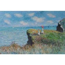 Pintura al óleo de Arte de Claude Monet, reproduccion de lienzo pintado a mano de Cliff Walk at Pourville aRT of Claude Monet 2024 - compra barato