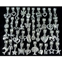 40pcs/Lot Mix heart key butterfly horse star Vintage Silver Color Dangle Charms Jewelry DIY Findings Fit European Bracelet zyy05 2024 - buy cheap