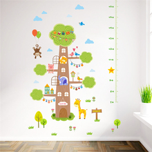 Pegatinas de pared con gráfico de crecimiento de árbol grande de animales para guardería, decoración del hogar, arte, Mural de caricatura, Pvc 2024 - compra barato