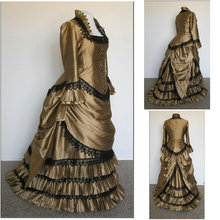 Vestido victoriano marrón de los años 1800, traje Vintage de la guerra Civil de los años 1860, trajes de fiesta de la bella del Sur, US6-36, V-354 2024 - compra barato