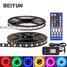 RGB LED Luz de Tira 5050 SMD 5 m 60 Leds/m luzes RGBW RGBWW LEVOU neon Flexível Remoto IR controlador DC 12 v Adaptador de Alimentação do DIODO EMISSOR de Fita 2024 - compre barato