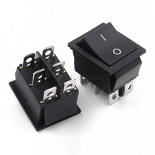 KCD4-201 25X31mm 6 Pin 2 Position 16A 250V 20A 125VAC ON-OFF DPST Snap in Black Rocker Switch 2024 - buy cheap