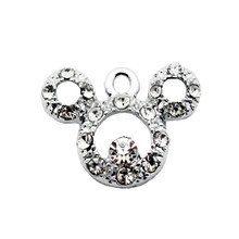 New Arrived 20pcs/lot Metal Mickey Crystal Silver Cartoon Dangle Charms Lobster Clasp Charms For Bracelet & Bangles DIY Jewelry 2024 - buy cheap