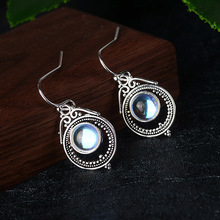Vintage Moonstone  Earrings European and American Fashion Silver Plated Earrings Jewelry for Women Girls Anniversary Gifts 2024 - buy cheap