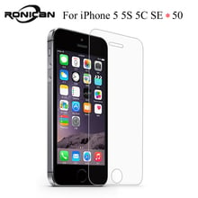 50 pieces For iphone 5 5S 5C  0.26mm 2.5d Ultra Thin HD Clear Explosion-proof Tempered Glass Screen Protector Cover Guard Film 2024 - buy cheap