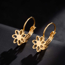 Hfarich Stainless Steel Flower Earrings For Women Small Circle Earring Ear Studs Jewelry 2024 - buy cheap