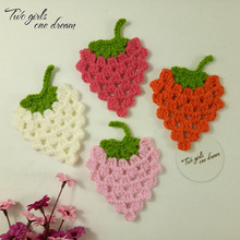 DIY Handmade Crochet Table Mats Strawberry Hand Crochet Doilies Table Decoration Clothing Patch Accessories Cup Mats 10cm 30pcs 2024 - buy cheap