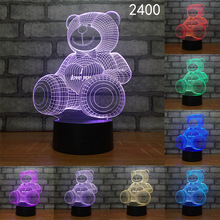 Мультяшный медведь Зебра обезьяна Милая животная форма акриловая Светодиодная лампа 3D светильник для ребенка Дети спасветильник Прямая поставка 2024 - купить недорого