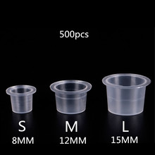 500/1000 PCS Plastic Disposable Microblading Tattoo Ink Cups S/M/L Permanent Makeup Pigment Clear Holder Container Cap 2024 - buy cheap