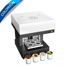 Colorsun Automatic 4 cups edible Coffee printer Milk tea Yogurt Cake Printing Machine food inkjet printer with edible ink 2024 - buy cheap