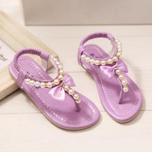 Kids Sandals For Girls Children's Summer Shoes Baby Girl Princess Shoes Thong Pearl Beading Beach Sandals Enfants School Shoes 2024 - buy cheap