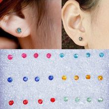 20 pares de pendientes de botón coloridos a la moda, nuevos pendientes de cristal simples, mezcla de colores, juegos de pendientes de perno de plástico para mujer, joyería Bijoux 2024 - compra barato