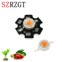 Conta de chip led de chip para o crescimento da planta, chip sem pcb/com 20mm pcb, 1w 3w, espectro completo 400nm ~ 840nm, com 10 peças