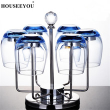 Hot 304 Stainless Steel Fashionable Cup Holder Stemware Racks Teacup Rack Wine Glass Cup Holder With 6 Rotating Hooks Dropship 2024 - buy cheap